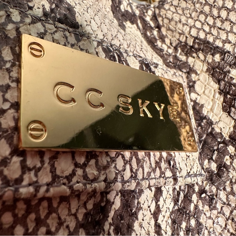 CC Skye | Brown and Cream Animal Print Leather Shoulder Bag - Picture 8 of 15